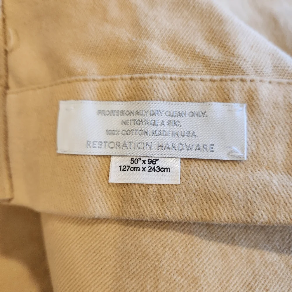 Restoration Hardware Tab Top Curtains Tan 50 x 96